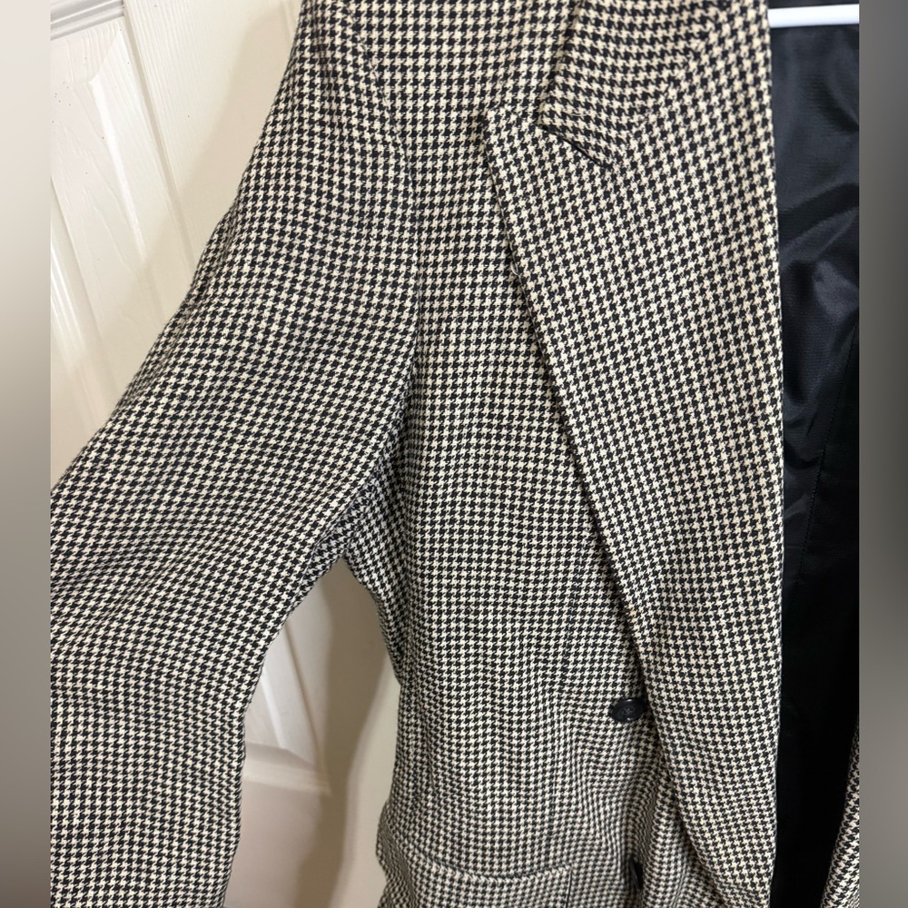 Vintage RARE Guy Laroche 100% Silk Houndstooth Blazer Men's 40R Double Breasted - Picture 12 of 12